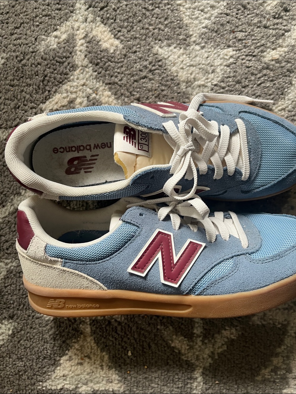 New Balance CT300 Light Blue Suede & Mesh Sneakers with Maroon Men’s 8.5 - Picture 8 of 8